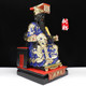 Resin Yama King Statue Black Clothes Blue King Yama