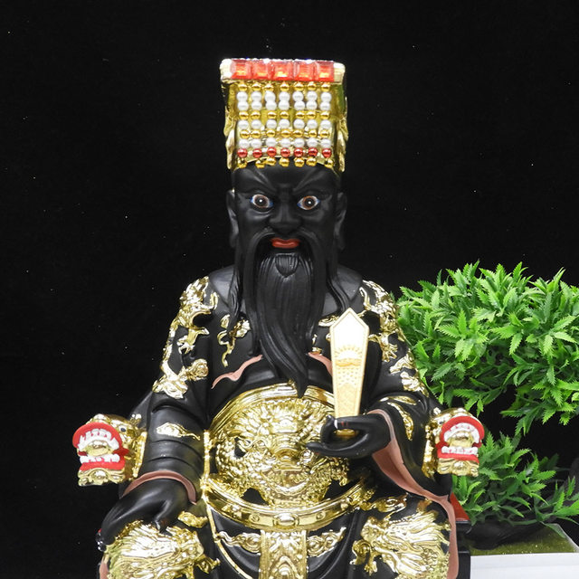 Resin statue of King of Hell, Lord of Hell, black and blue 12 inches