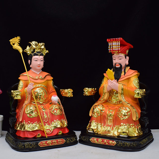 New Jade Emperor and Queen Mother Statue Resin Ornaments