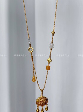 黄金吊坠专用绳新中式细款高档吊坠绳可挂黄金吊坠翡翠挂绳项链可
