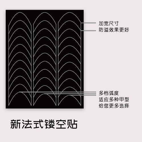 新款镂空法式美甲贴纸渐变海绵辅助贴微笑喷绘模板条纹穿戴指甲贴 - 图1