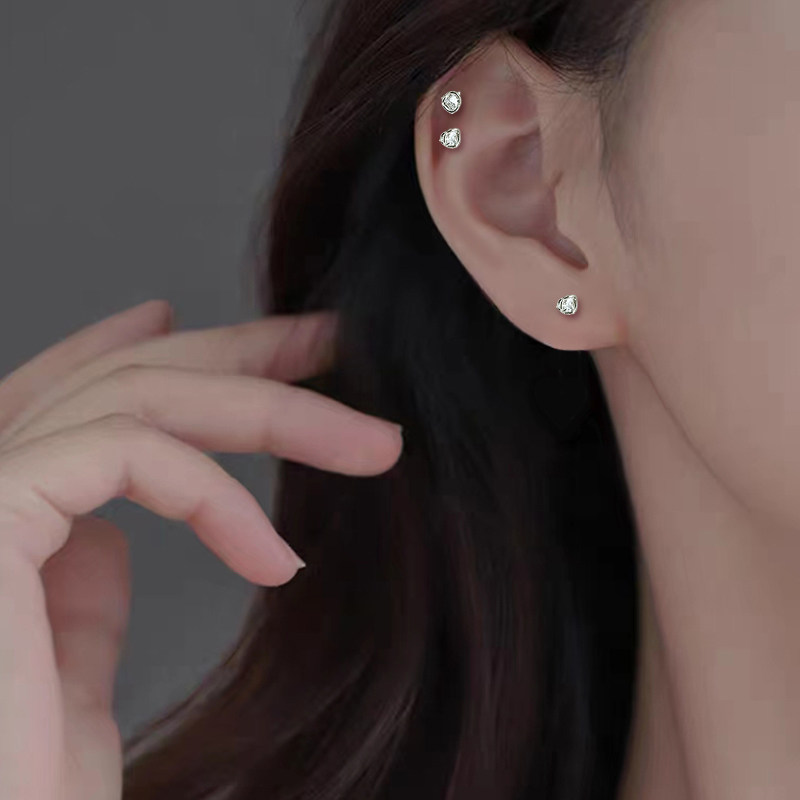 超闪迷你锆石小耳钉纯银针女生高级感精致小巧耳饰养耳洞耳骨钉,淘宝优惠券,粉丝福利购,淘宝优惠卷