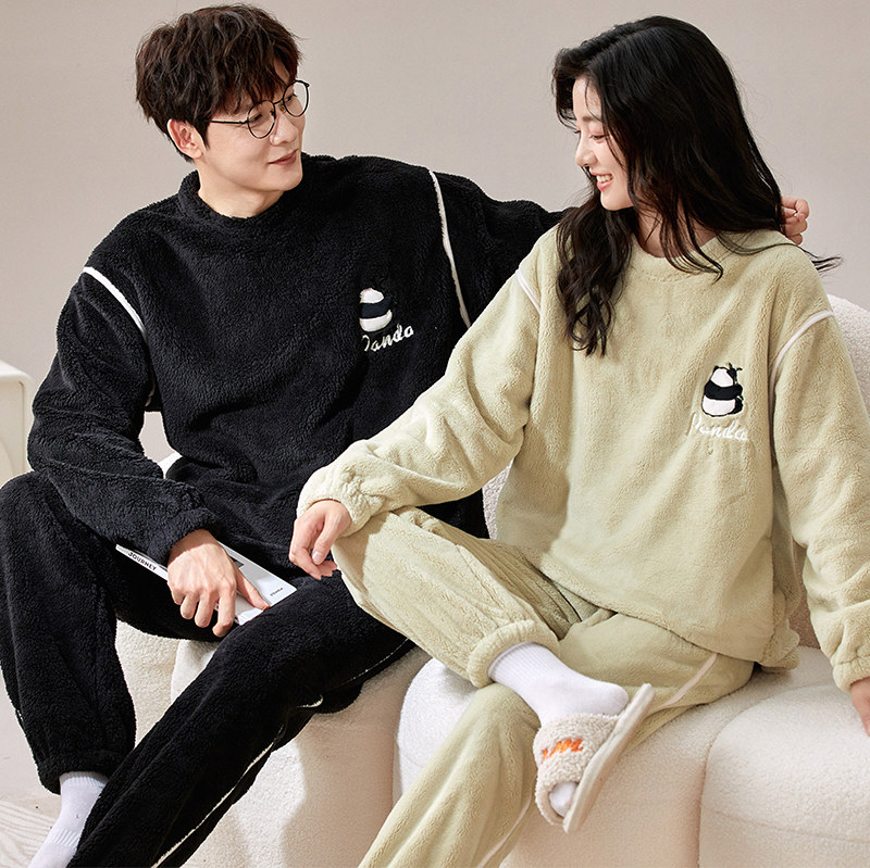情侣睡衣女秋冬季法兰绒卡通可爱加厚男士珊瑚绒保暖家居服套装,淘宝优惠券,粉丝福利购,淘宝优惠卷