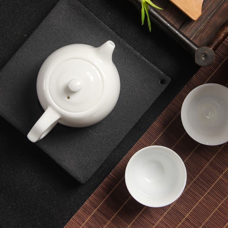 德化白瓷陶瓷茶壶功夫茶具大号家用羊脂玉西施带过滤泡茶精致单壶-图0