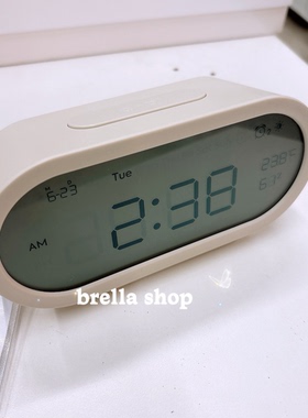 IKEA宜家代购略斯莱瑟闹钟带温度计/湿度计 现代简约感光电子台钟