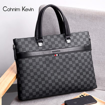 CohnimKevin new mens kit genuine leather briefcase large capacity Business single shoulder inclined cross-pack handbag