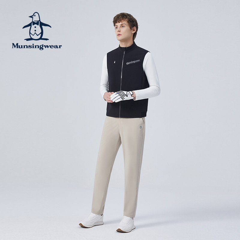 【防泼水】MUNSINGWEAR/万星威男士春夏高尔夫新品拉链抓绒马甲 - 图3