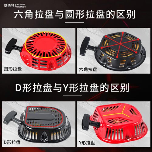 汽油机配件大全发电机手拉盘168F170F/188F/190F水泵微耕机启动器 - 图0