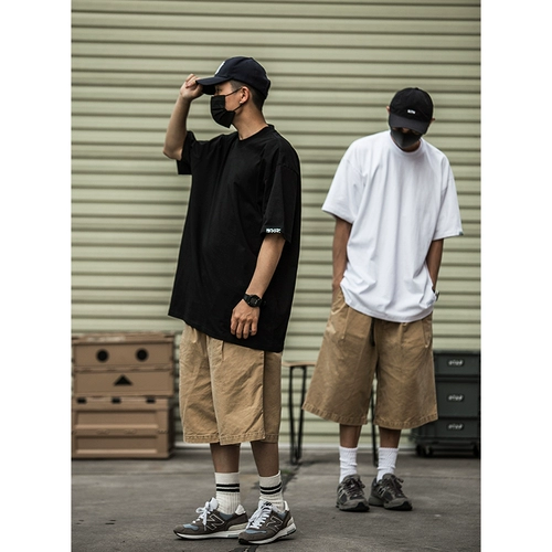 Японский бренд Tide Lake Workstarial Shorts City Boy Boy Khaki водянистая вода для мытья вода с двойной плиссированной широкой версией Hexae Pants Мужчины