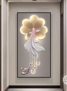 立体镶钻轻奢玄关挂画走廊过道灯光现代简约高级感入户客厅装饰画
