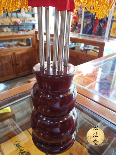 道用品五龙旗葫令旗底座绞金精品五龙旗台湾版五色旗刺绣五龙旗