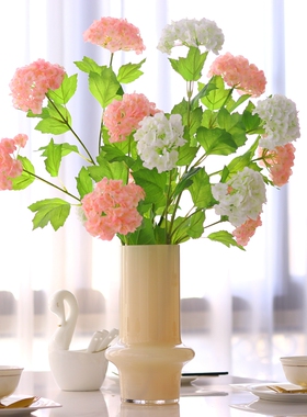 手感保湿绣球花仿真花假花摆设室内客厅高端摆花仿生花插花摆件