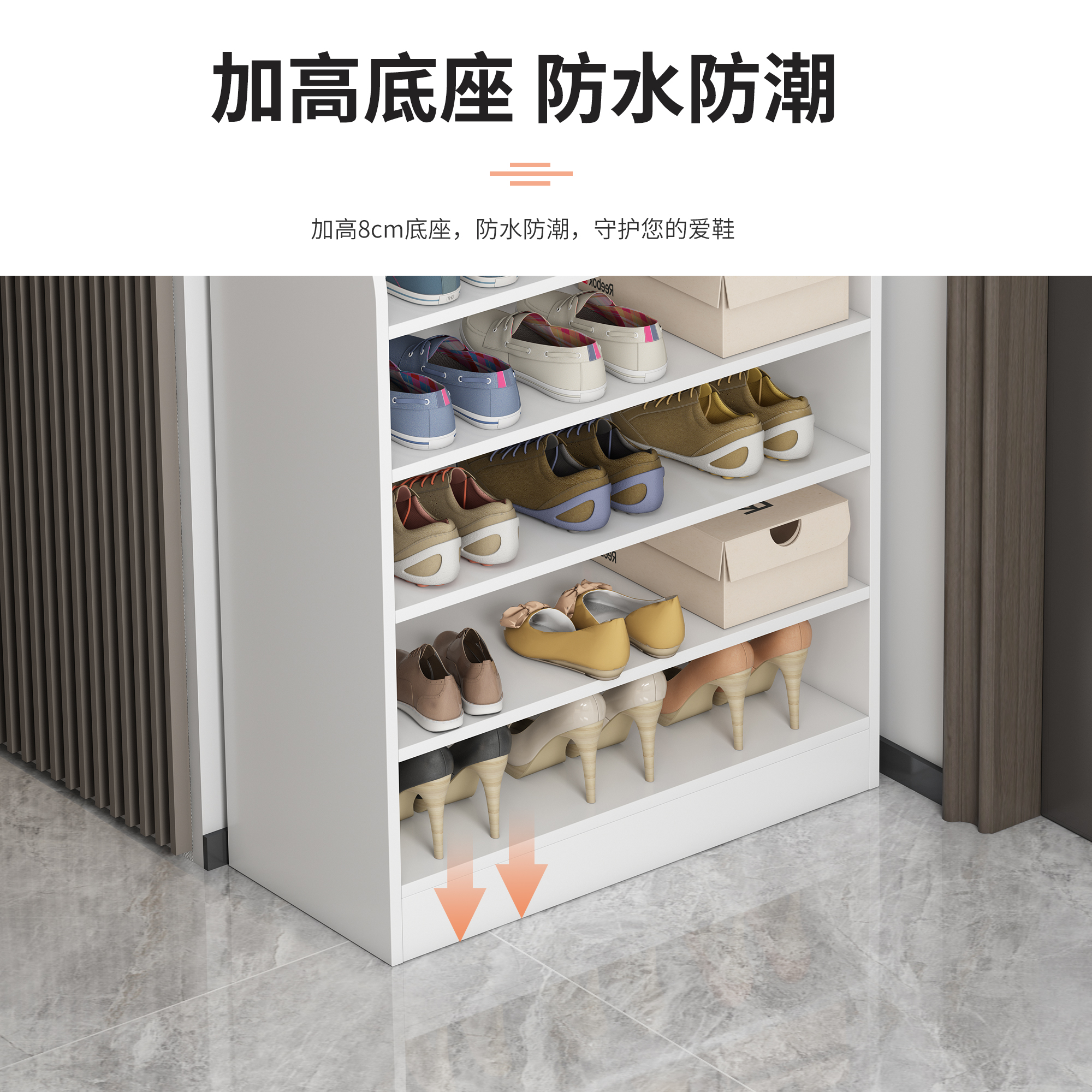 鞋柜无门家用门口外室内防尘大容量收纳储物柜简易小户型角落鞋架 - 图0