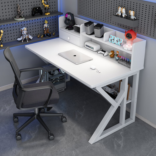 电脑桌台式电竞桌椅一套简易办公桌家用学生学习书桌书架一体桌子 - 图0