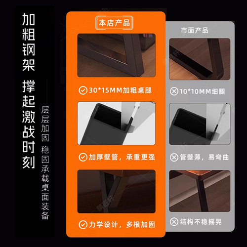 洞洞板电脑桌家用书桌书架一体电竞桌子卧室学生学习桌高中写字桌 - 图0