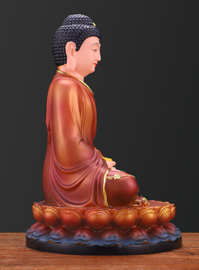 释迦牟尼佛坐莲菩萨佛像供奉摆件