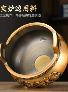 三足宣德鼎炉纯供奉黄铜合金香炉
