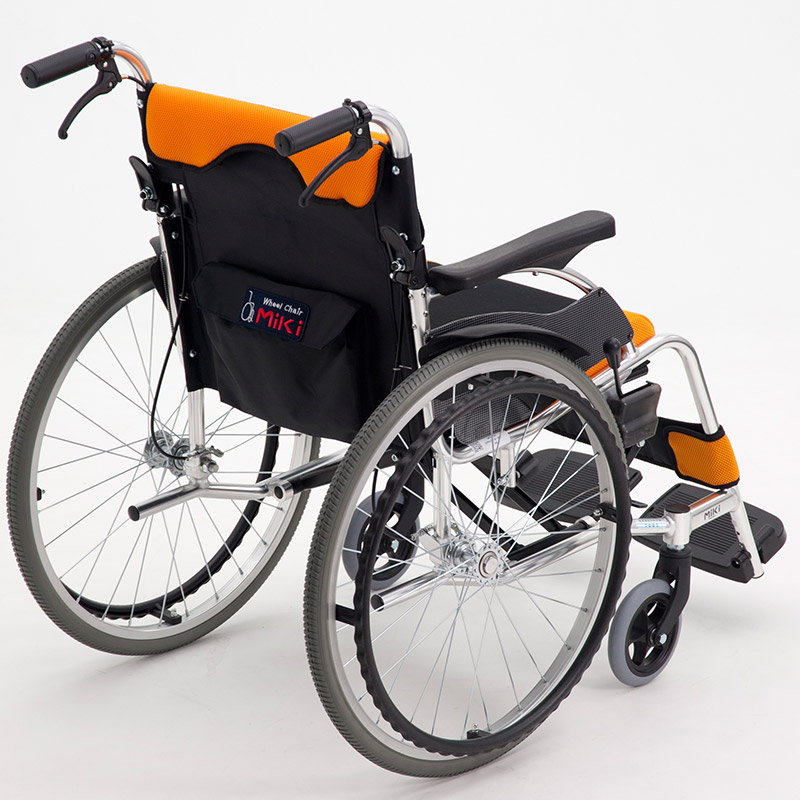 日本MiKi轮椅车轻便折叠小老年残疾人航钛铝合金免充气胎MCS-43JL-图3