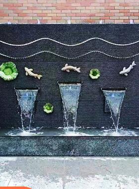 石材水幕墙户外别墅庭院假山流水喷泉花园鱼池瀑布造景观装饰摆件