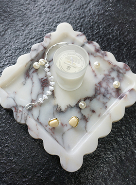 天然大理石奢石托盘装饰盘置物盘