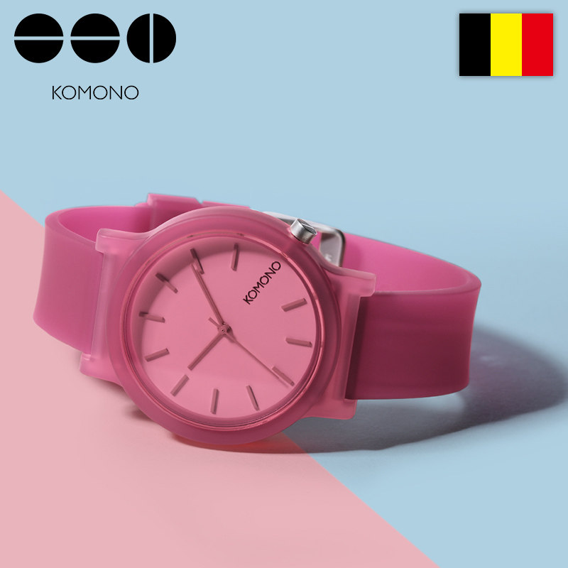 【彩色硅胶+50m防水】komono石英表 克莫诺欧美腕表