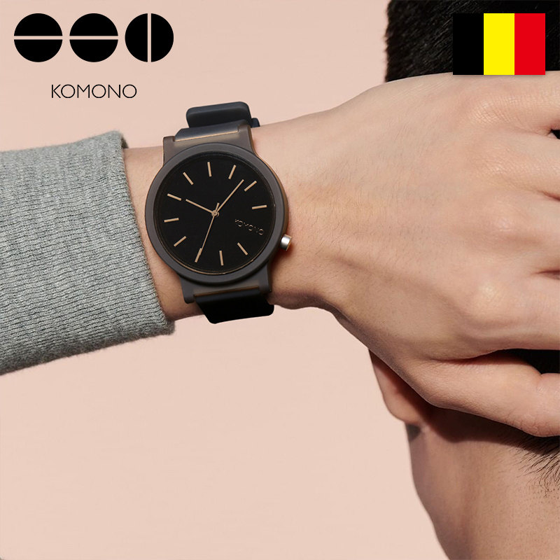【彩色硅胶+50m防水】komono石英表 克莫诺欧美腕表