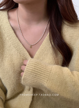 FromSheep米粒字母牌项链女日韩