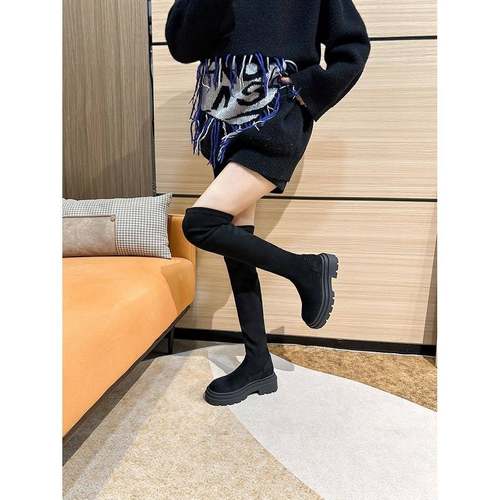 8cm内增高过膝高筒长筒靴女小个子弹力瘦瘦靴2025秋冬时装靴ins潮 - 图2