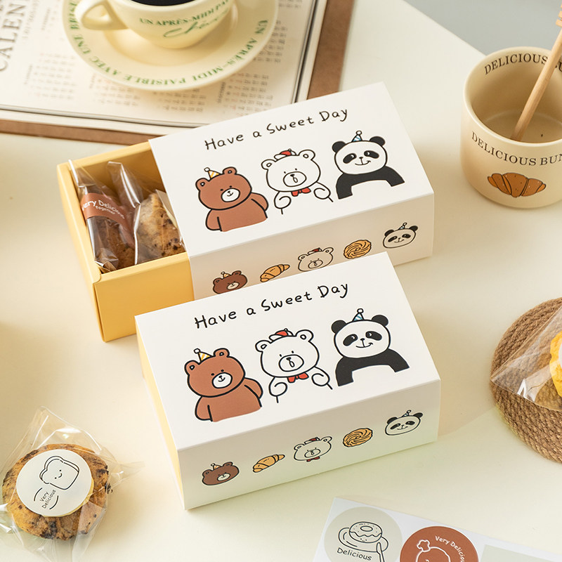 新款礼物可爱小熊抽屉盒打包盒烘焙雪花酥糖果空盒饼干司康包装盒,淘宝优惠券,粉丝福利购,淘宝优惠卷