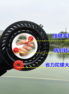 风筝线轮盘钓鱼手把轴承刹车防倒转船钓海钓手摇收线轮盘厂家