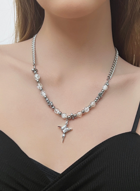 kansai玻璃珠芒星项链拍3付2