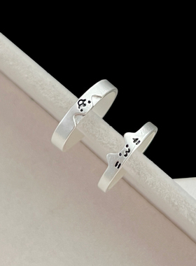 小猫小狗卡通表情戒指情侣指环