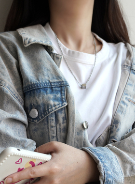 kansai王一博同款项链吊坠钛钢