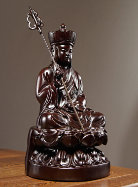 黑檀木雕地藏王菩萨佛像摆件实木家居客厅玄关佛堂摆设红木工艺品