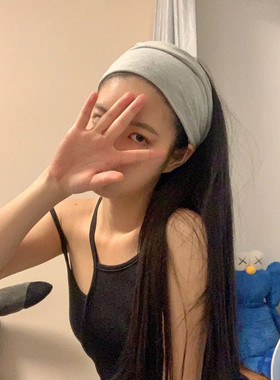 宽边头巾发带百搭纯色压发发箍女