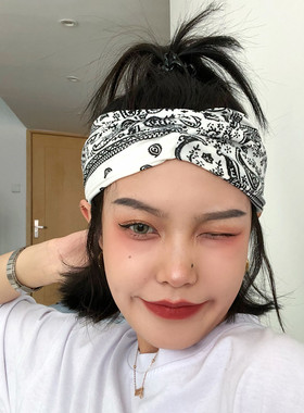 欧美风腰果花运动吸汗头套发带