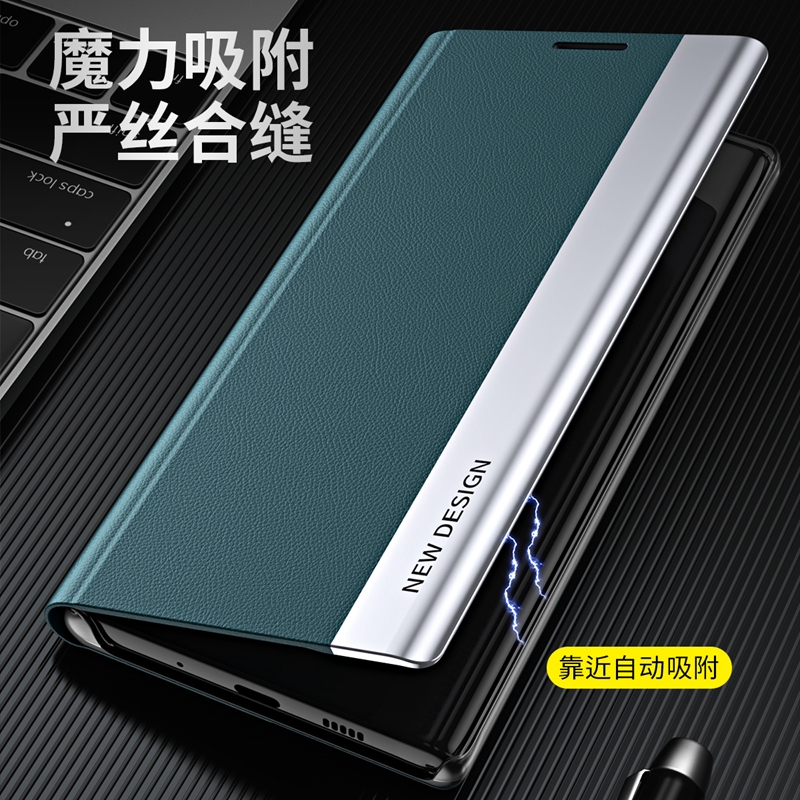 适用opporeno8手机壳5G版opp0reno8翻盖侧开折叠影视支架opopreno8全包防摔外套poopreno8高端时尚男款小众女 - 图1