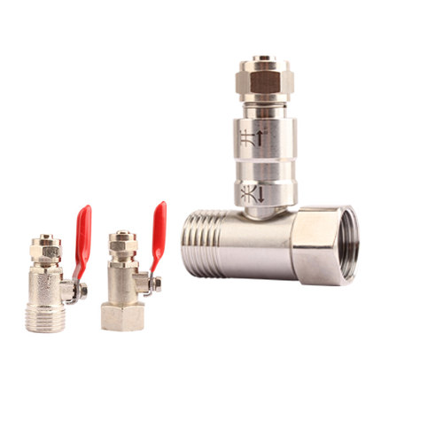 净水器配件四分转二分接头四转三阀门4分变2 3分纯铜进水三通球阀 - 图2