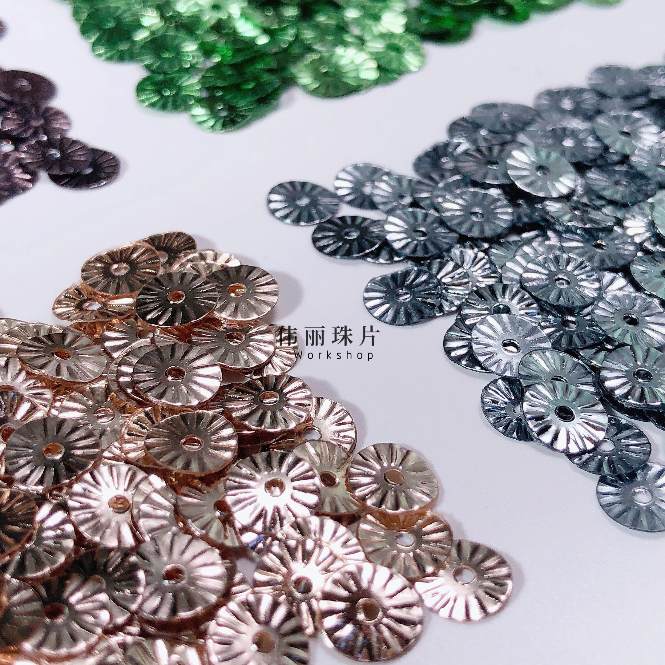 【6mm车轮片/太阳花】金属银底系列 PET 法式刺绣亮片austria珠片,淘宝优惠券,粉丝福利购,淘宝优惠卷
