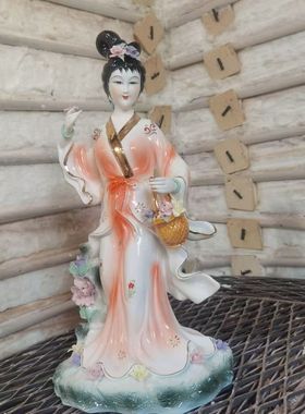 陶瓷七仙女花神花仙子公主神像提花篮仙女牡丹仙子桃花仙子神佛像