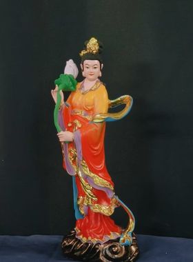 树脂七姑娘神像荷花仙女仙子像何仙姑家用供奉七仙女公主佛像摆件