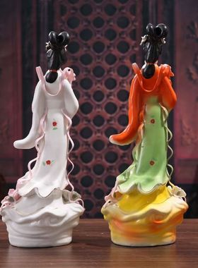 陶瓷仙女神像何仙姑神像16寸仙女八仙过海保平安仙姑佛像家居神位