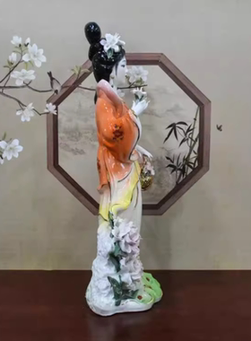 陶瓷九公主神像家用供奉摆件