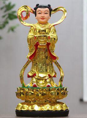 善财童子佛像树脂护法供奉摆件