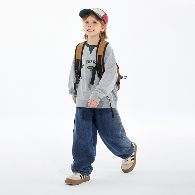 植木童装男童裤子2025春秋新款中大童宽松萝卜裤牛仔裤儿童裤子,淘宝优惠券,粉丝福利购,淘宝优惠卷