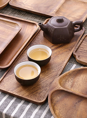 日式胡桃木长方形果盘茶盘
