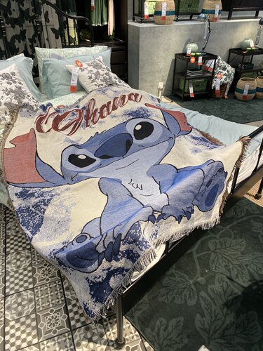星际宝贝卡通沙发毯史迪奇Stitch毛毯史迪仔原宿风可爱盖毯挂毯 - 图0