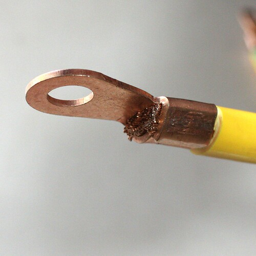 汽车电瓶马达启动机搭铁线接头线尾铜鼻子大号OT端子纯铜线耳400a - 图2