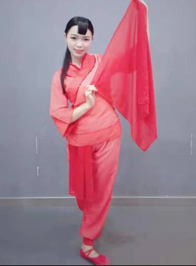 舞蹈丝巾纱巾手绢雪纺透明道具女