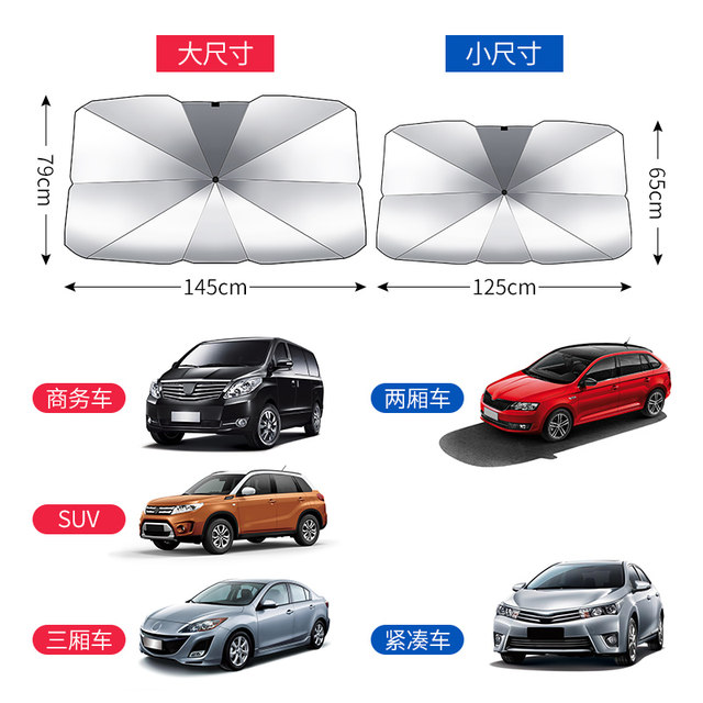 Car sunshade, front parking shield, wind shield